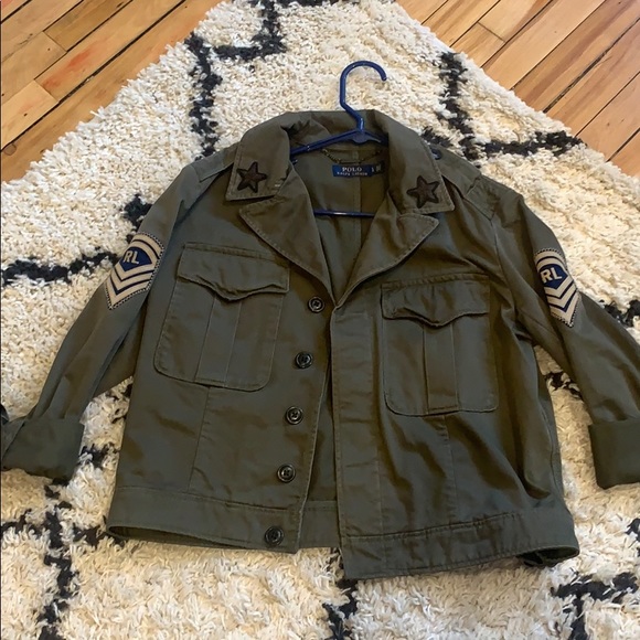 army fatigue polo jacket